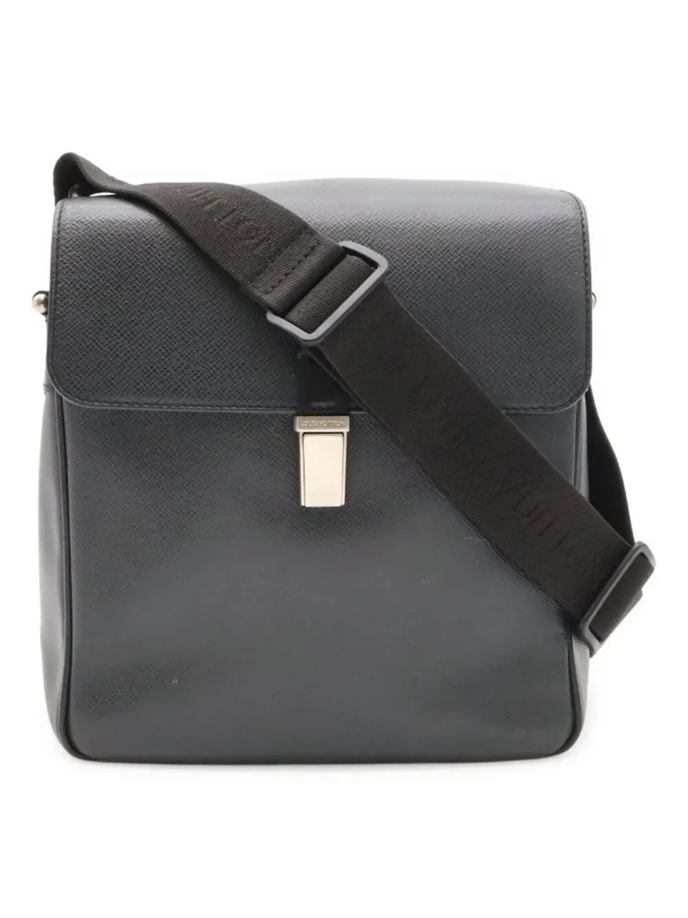 Louis Vuitton Taiga Shoulder Bag Crossbody Leather Ardoise Black